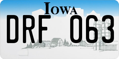 IA license plate DRF063