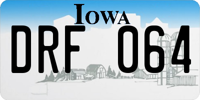 IA license plate DRF064