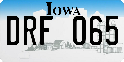 IA license plate DRF065