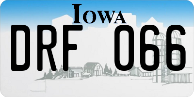 IA license plate DRF066