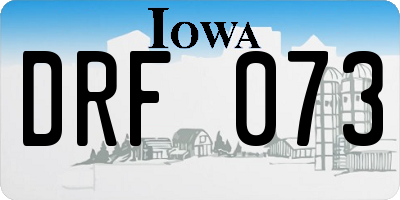 IA license plate DRF073
