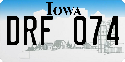 IA license plate DRF074