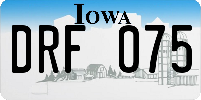 IA license plate DRF075