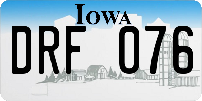 IA license plate DRF076