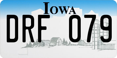 IA license plate DRF079