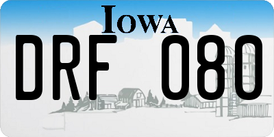 IA license plate DRF080