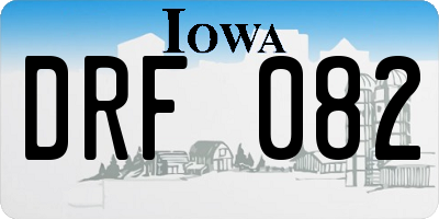 IA license plate DRF082