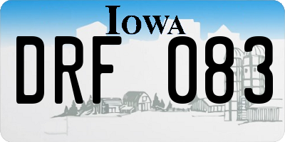 IA license plate DRF083