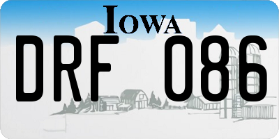IA license plate DRF086