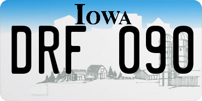 IA license plate DRF090