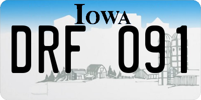 IA license plate DRF091