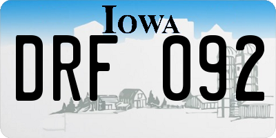IA license plate DRF092