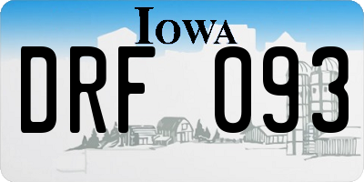IA license plate DRF093