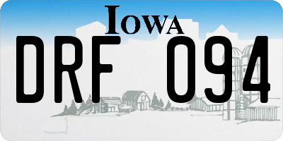 IA license plate DRF094