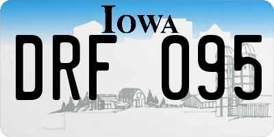 IA license plate DRF095