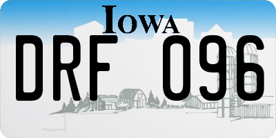 IA license plate DRF096