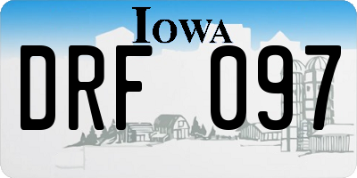 IA license plate DRF097