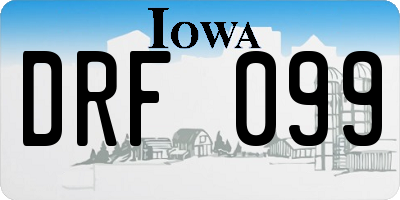 IA license plate DRF099