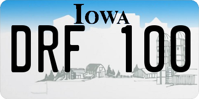 IA license plate DRF100