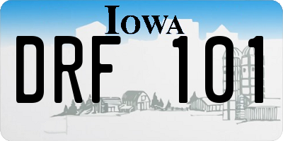 IA license plate DRF101