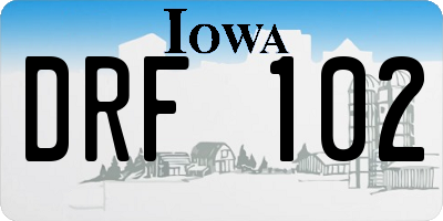 IA license plate DRF102
