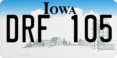 IA license plate DRF105