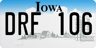 IA license plate DRF106