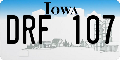 IA license plate DRF107