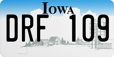 IA license plate DRF109
