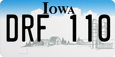 IA license plate DRF110