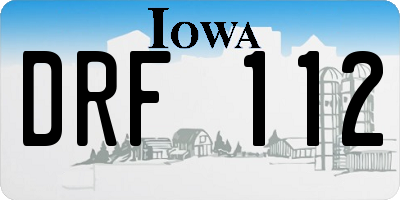 IA license plate DRF112