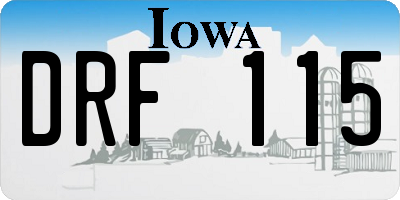 IA license plate DRF115