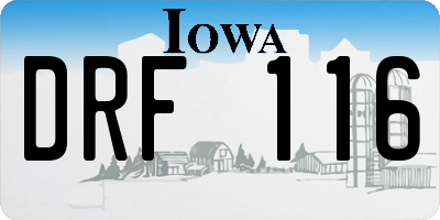 IA license plate DRF116
