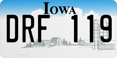 IA license plate DRF119