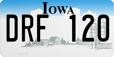 IA license plate DRF120