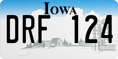 IA license plate DRF124