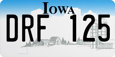 IA license plate DRF125