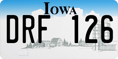 IA license plate DRF126