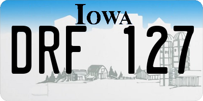 IA license plate DRF127
