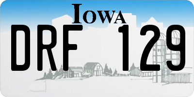 IA license plate DRF129