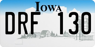 IA license plate DRF130
