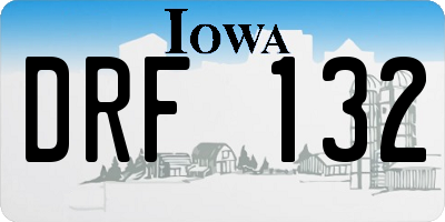 IA license plate DRF132