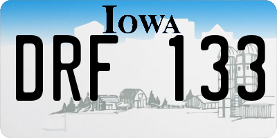 IA license plate DRF133