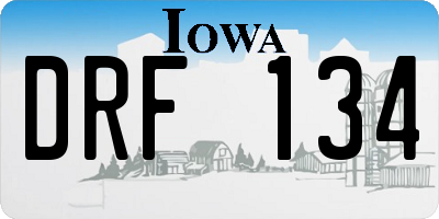 IA license plate DRF134