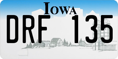 IA license plate DRF135