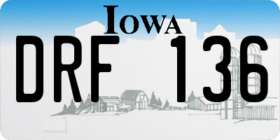 IA license plate DRF136