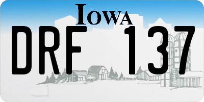 IA license plate DRF137