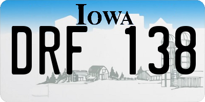 IA license plate DRF138