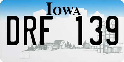 IA license plate DRF139