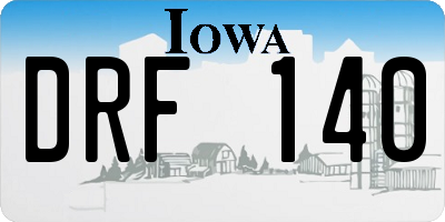 IA license plate DRF140